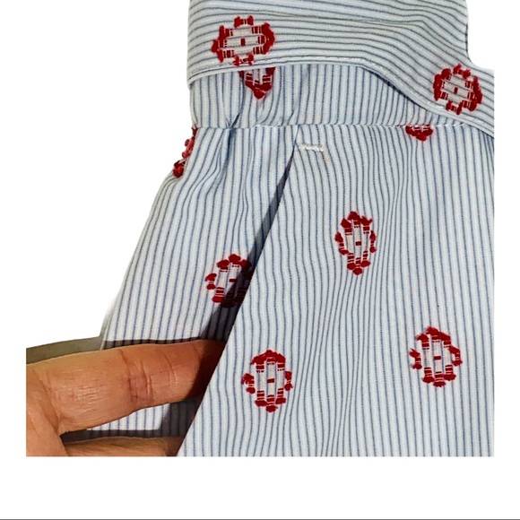 LOFT Red White Blue Paper Bag Waist Shorts - Picture 2 of 8